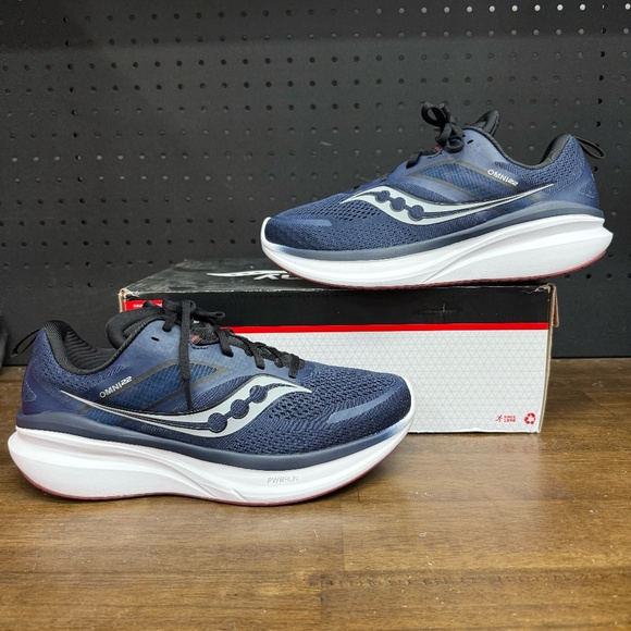 New W/ Box! Men\'s Saucony Omni 22 Navy Blue White Running Sneakers Size 9.5 main image 5